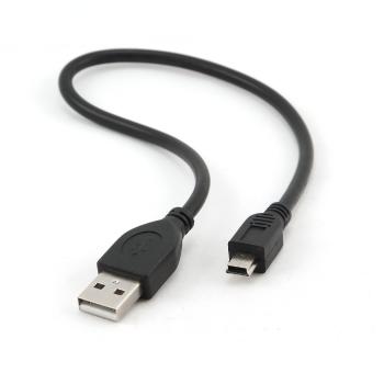 Kabel CABLEXPERT CCP-USB2-AM5P-1 USB A-MINI 5PM 2.0 30cm HQ, zlacené kontakty