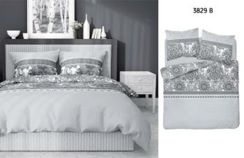 Obliečky saténové bavlnené, mandaly, šedé, 1 ks 140 x 200/ 1 ks 70 x 90 cm