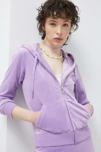 Mikina Juicy Couture Robertson dámska, fialová farba, s kapucňou, s nášivkou