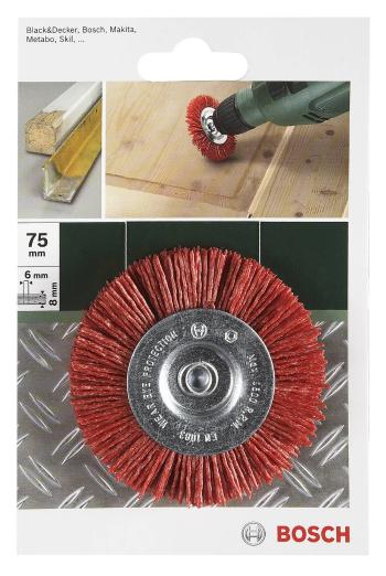 Bosch Accessories Kotúčové kefy na vŕtačky - nylonový drôt s korundovým brusivom K80, priemer 100 mm = 100 mm Ø drieku 6