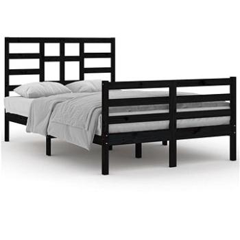 Rám postele čierny masívne drevo 120 × 200 cm, 3105859