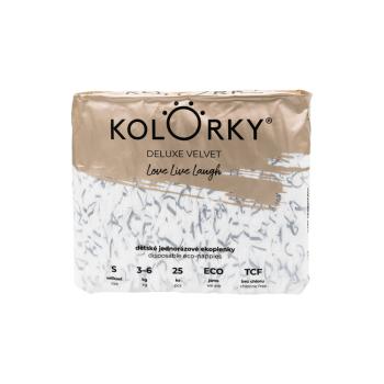 KOLORKY DELUXE VELVET S 3-6 kg 25 ks,KOLORKY DELUXE VELVET Plienky jednorazové eko so zamatovým povrchom S (3-6 kg) 25 ks