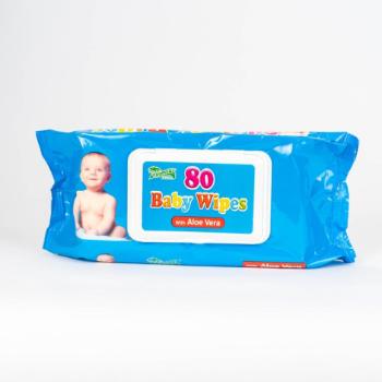 HYGIENICKÉ UTIERKY BABY WIPES S ALOE VERA vlhčené obrúsky 80 ks