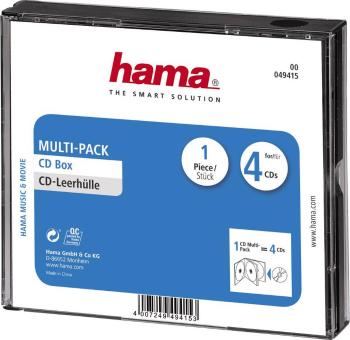 Hama 4-násobný obal na CD 4 CD / DVD / Blu-ray polystyrol čierna 1 ks (š x v x h) 142 x 125 x 24 mm 00049415