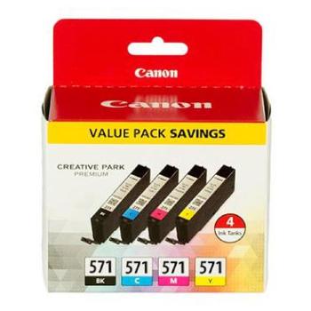 CANON CLI-571 - originálna cartridge, čierna + farebná, 4x7ml