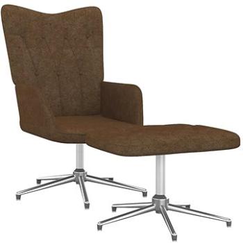 Relaxačné kreslo so stoličkou hnedé textil, 327603