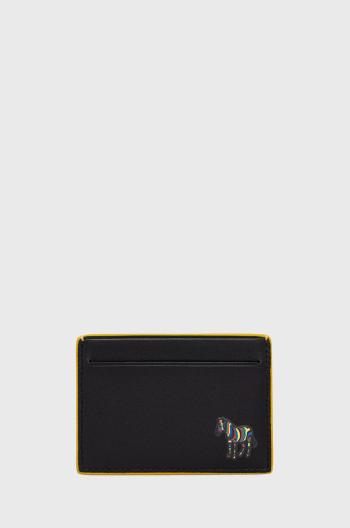 Kožené puzdro na karty PS Paul Smith pánsky, čierna farba