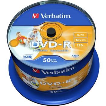 Verbatim DVD-R 16x, Printable 50ks cakebox (43533)