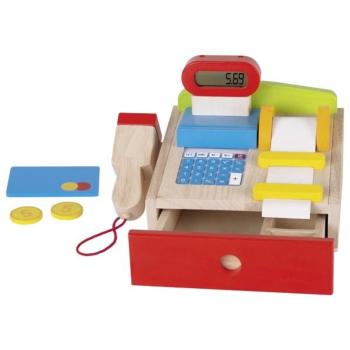 Drevená pokladňa s kalkulačkou Wooden cash register