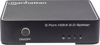 Manhattan  2 porty HDMI splitter pripravené pre Ultra HD, so stavovými LED, pre montáž na stenu 1920 x 1200 Pixel čierna