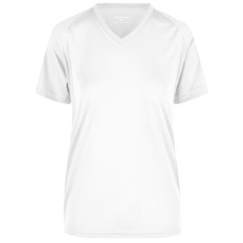 James & Nicholson Dámske športové tričko s krátkym rukávom JN316 - Biela / biela | L