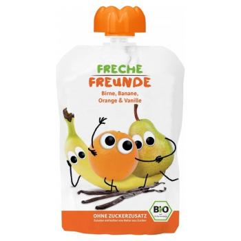 FRECHE FREUNDE Bio ovocná kapsička hruška, banán, pomaranč s vanilkou 12m+ 100 g