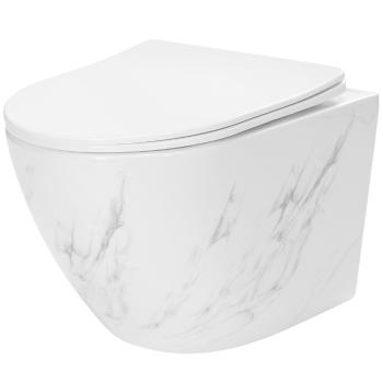 REA - Závesná WC misa vrátane sedátka Carlos Nature Marble REA-C6606