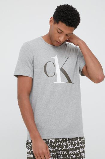 Pyžamové tričko Calvin Klein Underwear šedá farba, melanžové