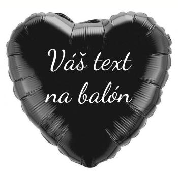 Fóliový balón s textom - Čierne srdce 45 cm