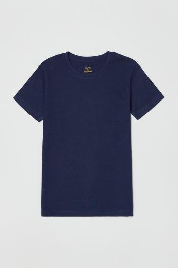 Detské bavlnené tričko OVS (2-pak) tmavomodrá farba, jednofarebné