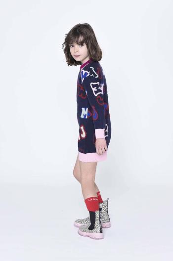 Dievčenské šaty Marc Jacobs tmavomodrá farba, mini, rovný strih