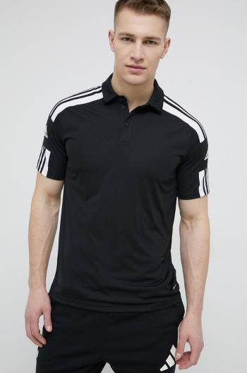 Športové polo tričko adidas Performance GK9556 čierna farba, jednofarebné