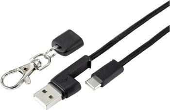 Renkforce #####USB-Kabel USB 2.0 #####USB-A Stecker, #####USB-C™ Stecker 95.00 cm čierna pozlátené kontakty