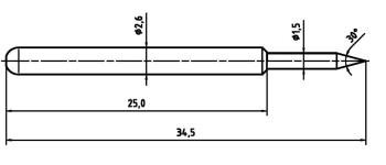 PTR 1040-B-1.5N-NI-1.5 presný testovací hrot