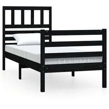 Rám postele čierny masívne drevo 90 × 200 cm, 3101077