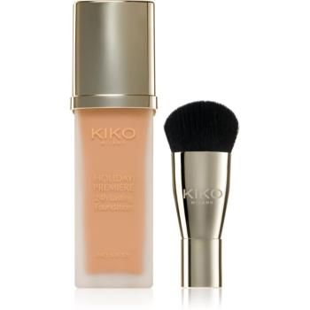 KIKO Milano Holiday Première 24h Lasting Foundation vodeodolný tekutý make-up so štetcom odtieň 06 Caramel 28 ml