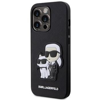 Karl Lagerfeld PU Saffiano Karl and Choupette NFT Zadný Kryt na iPhone 13 Pro Black (KLHCP13LSANKCPK)