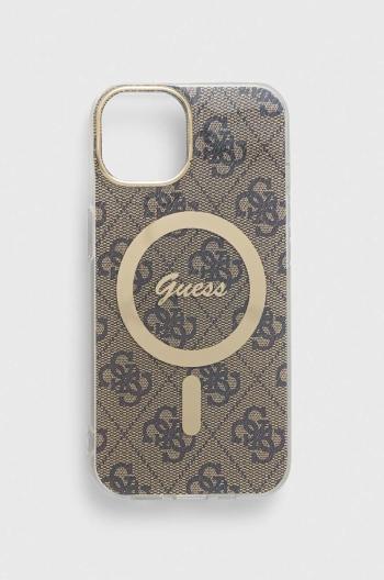 Puzdro na mobil Guess iPhone 14 6.1" béžová farba