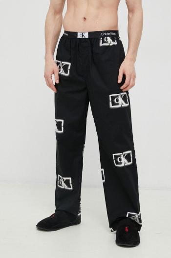 Bavlnené pyžamové nohavice Calvin Klein Underwear čierna farba, vzorovaná