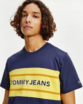 Tommy Jeans TJM Stripe Colorblock Tee Tričko Modrá