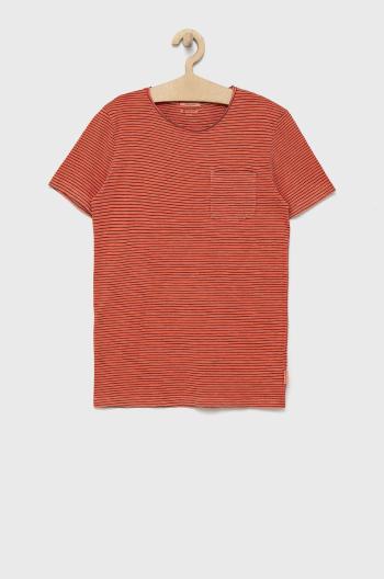 Detské bavlnené tričko Tom Tailor červená farba, vzorovaný