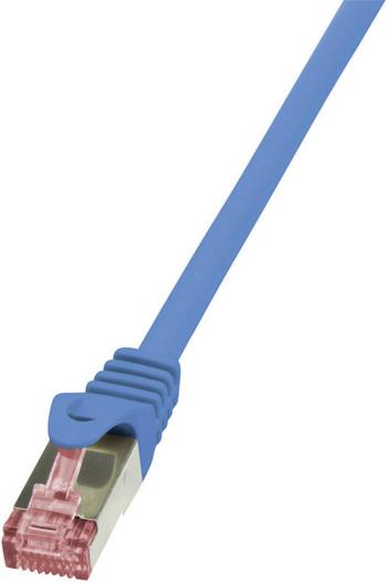 LogiLink CQ2026S RJ45 sieťové káble, prepojovacie káble CAT 6 S/FTP 0.50 m modrá samozhášavý, s ochranou 1 ks