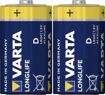 Varta LONGLIFE D Bli 2 batéria typu D alkalicko-mangánová 15800 mAh 1.5 V 2 ks