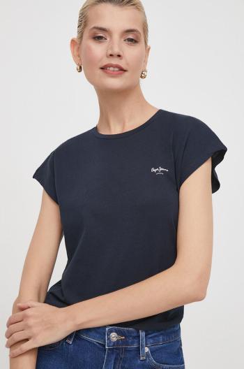 Bavlnené tričko Pepe Jeans LORY dámske, tmavomodrá farba, PL505853