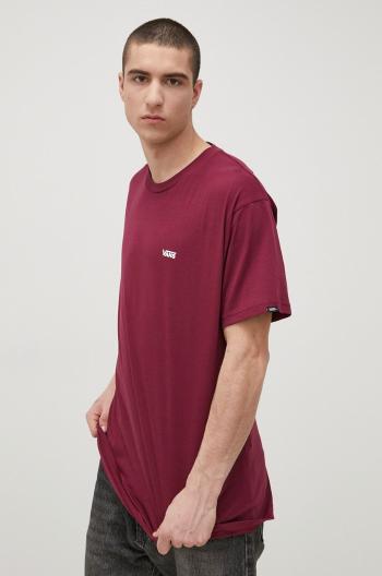 Bavlnené tričko Vans fialová farba, jednofarebné
