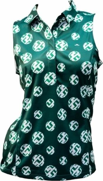 J.Lindeberg Dena Print Sleeveless Golf Top Rain Forest Sphere Dot M