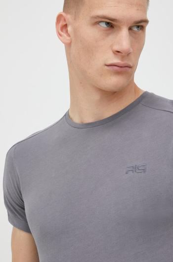 Bavlnené tričko 4F 4f X Rl9 šedá farba, jednofarebné
