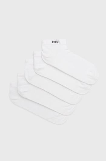 Ponožky BOSS (5-pak) pánske, biela farba