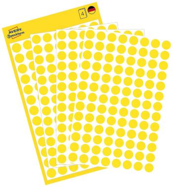 Avery-Zweckform 3013 popisovače etikiet Ø 8 mm žltá 416 ks permanentné papier