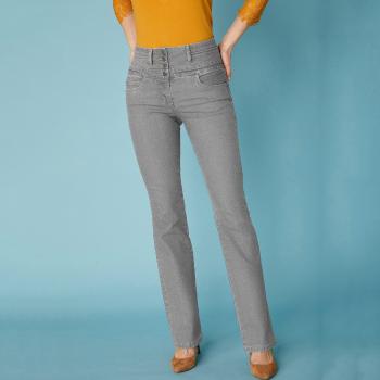 Blancheporte Bootcut džínsy s vysokým pásom, vnútor. dĺžka nohavíc 78 cm sivá 44