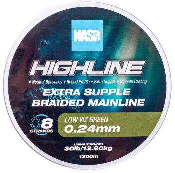 Nash splietaná šnúra highline extra supple braid green 1200 m - 0,24 mm 13,6 kg