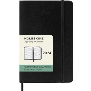 Moleskine 2024 S horizontálny, mäkké dosky, čierny (DSB12WH2Y24)