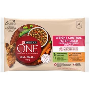 Purina One mini dog weight control multipack morka a kurča v šťave 4× 85 g (8445290299079)