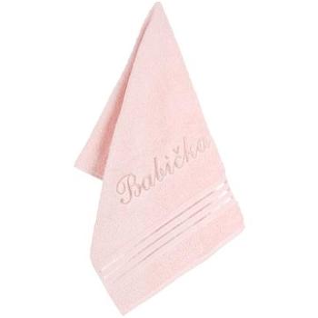 BELLATEX s.r.o. Froté uterák 50 × 100 Linie L/719 ružový s výšivkou Babička (7898)