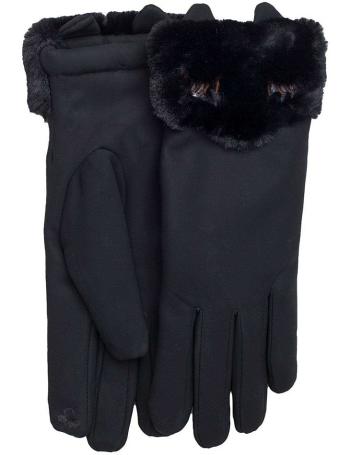 čierne zateplené rukavice s výšivkou rias na kožúšku vel. L