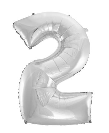 Balónové číslice strieborné - SILVER 115 cm - 2 - BALONČ