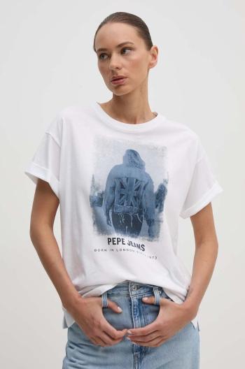 Bavlnené tričko Pepe Jeans ELIZA dámske, béžová farba, PL505890