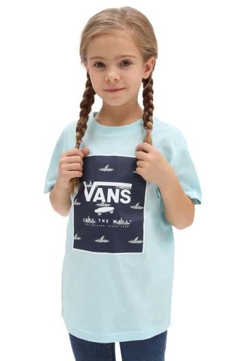 Detské bavlnené tričko Vans BY PRINT BOX KIDS BLUE GLOW/DRESS s potlačou