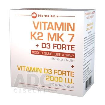 Pharma Activ Vitamín K2 MK 7 + D3 FORTE 1000 I.U.