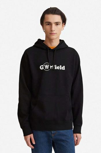 Bavlnená mikina Wood X Garfield Ian Hoodie Hanging 30045601-2424 BLACK pánska, čierna farba, s kapucňou, s potlačou